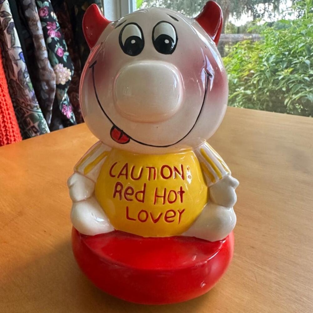Vintage 1970s Russ Wilbur & Friends Red Hot Lover Hot Stuff Musical Figurine